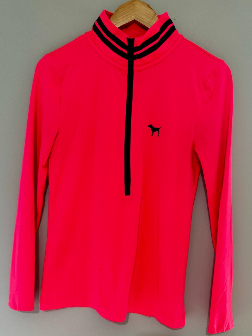 PINK Victoria's Secret Women Neon Pink Long-Sleeve Zip Up Top